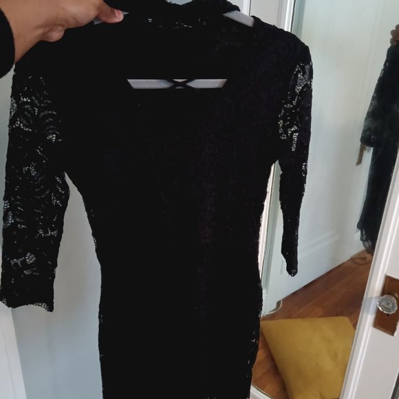 Short Black Lace Dress - Picture 4 of 6